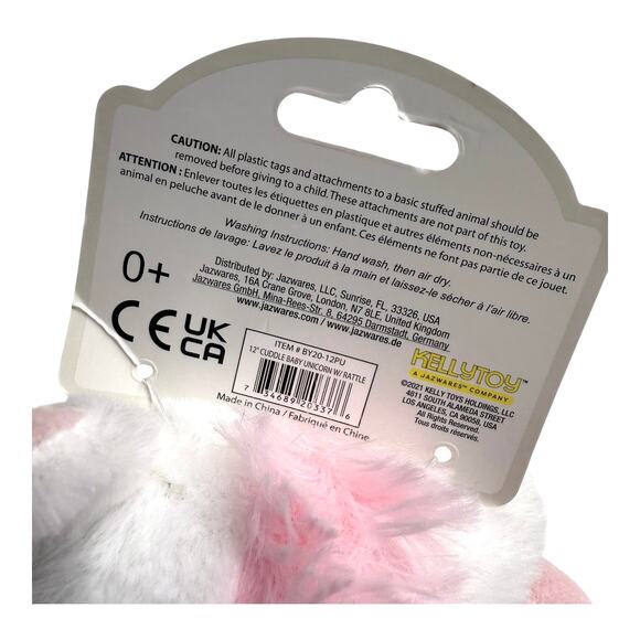 Kelly Toy Baby UNICORN PLUSH 15" Stuffed Animal Cuddle Rattle White Pink NWT - Picture 7 of 8